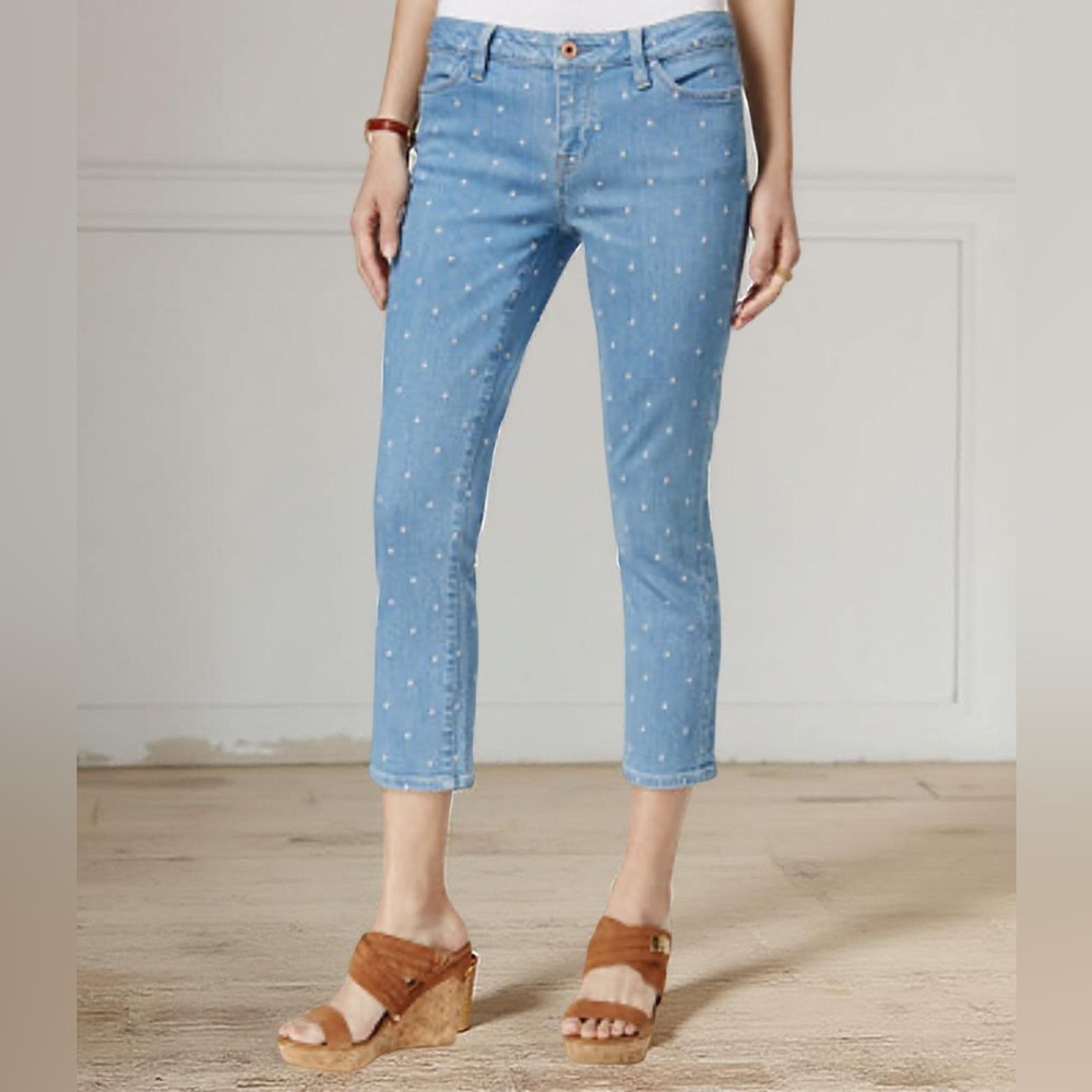 Tommy Hilfiger, Size 8, Poka dot Cropped Jeans